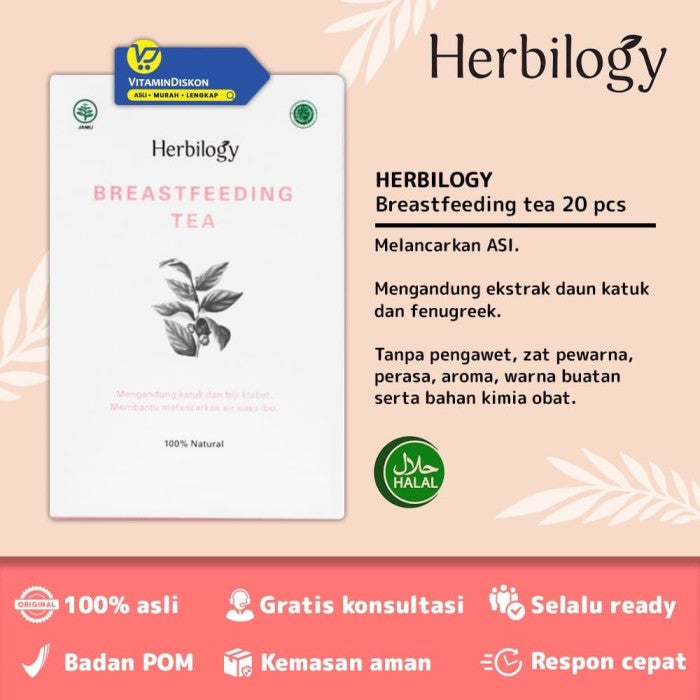 HERBILOGY BREASTFEEDING TEA 20 PCS/BOX BPOM UNTUK MELANCARKAN ASI