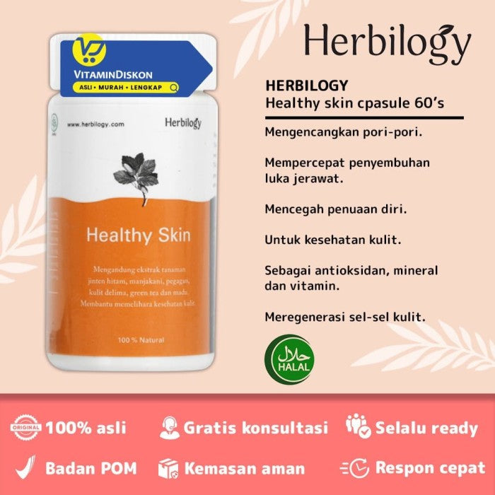 HERBILOGY HEALTHY SKIN CAPSULE 60 PCS/BTL BPOM UNTUK KESEHATAN KULIT