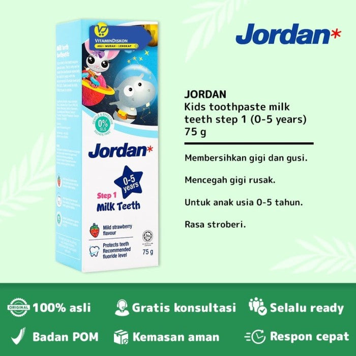 JORDAN KIDS TOOTHPASTE MILK TEETH STEP 1 (0-5 YEARS) 75G