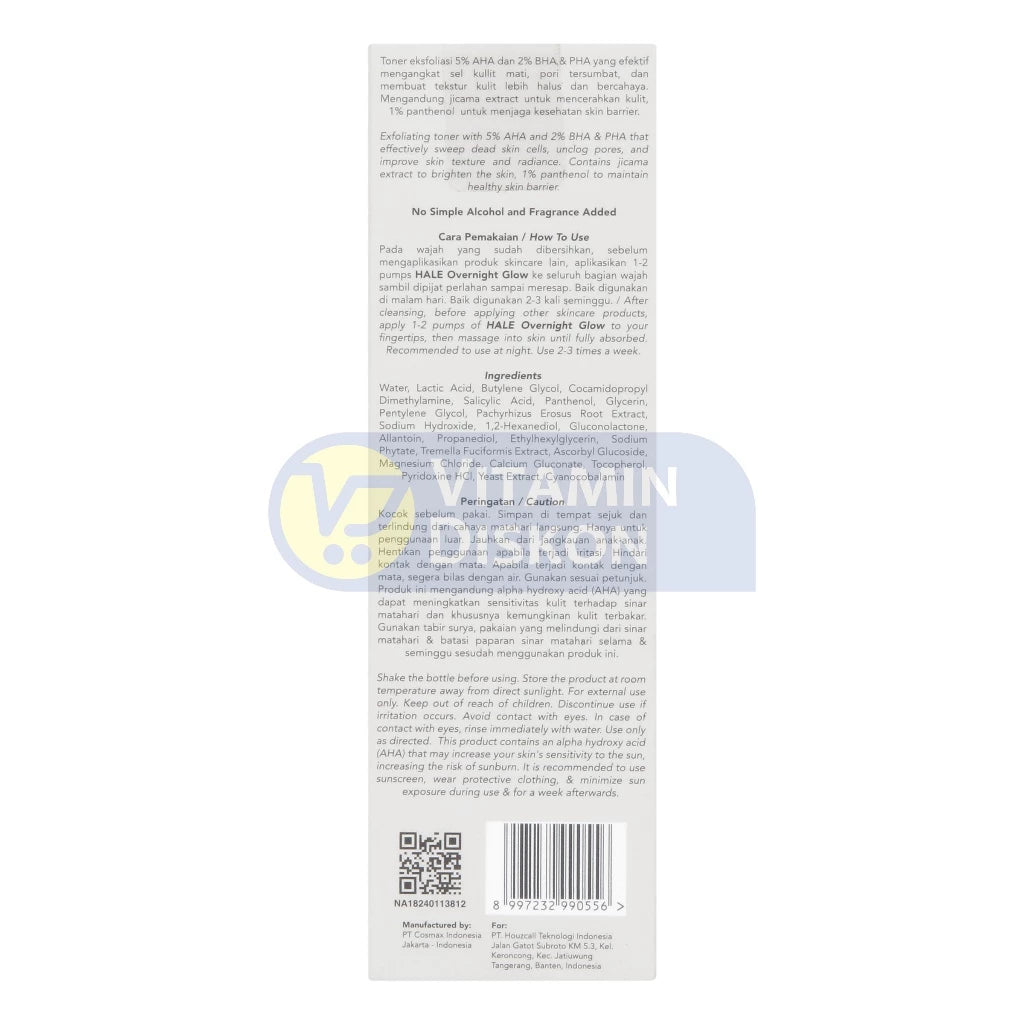 HALE OVERNIGHT GLOW EXFOLIATING MOUSSE SOLUTION 45 ML