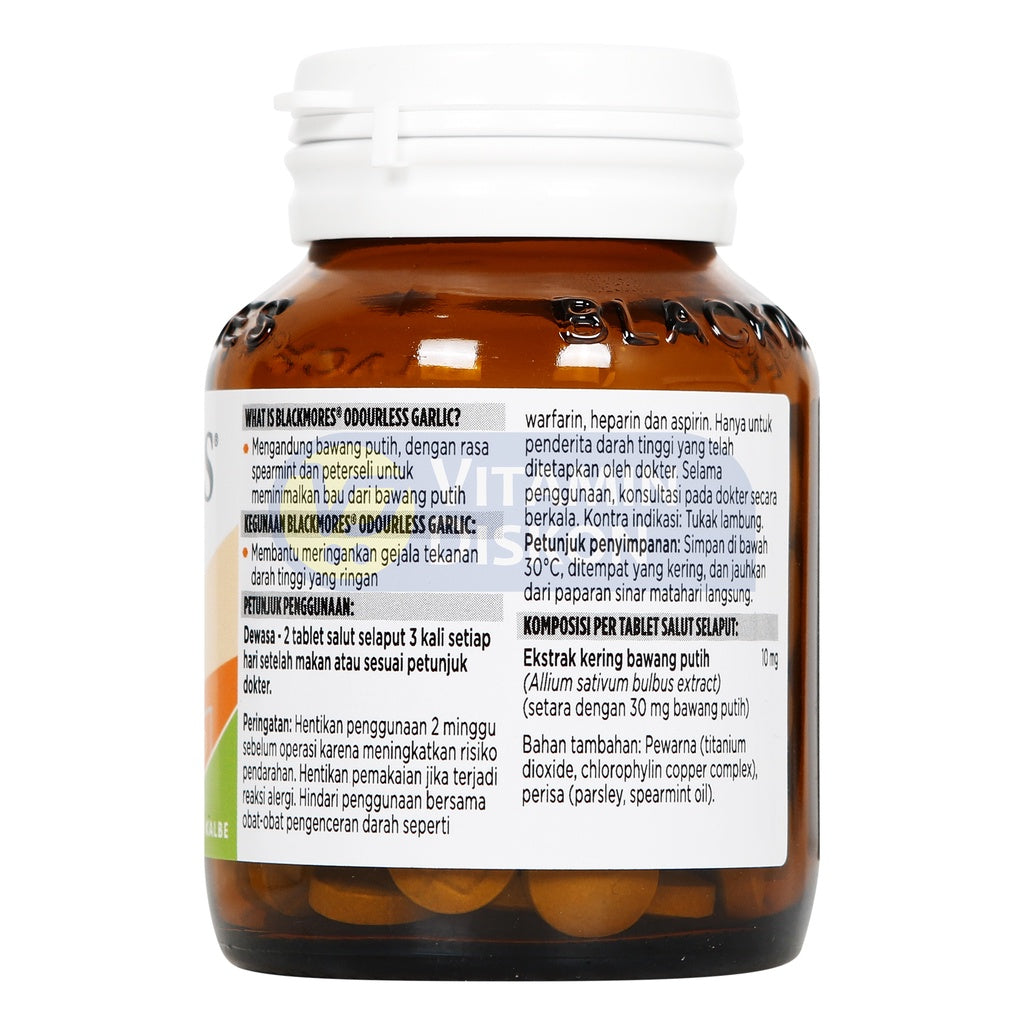 BLACKMORES ODOURLESS GARLIC 90 TABLET BPOM KALBE