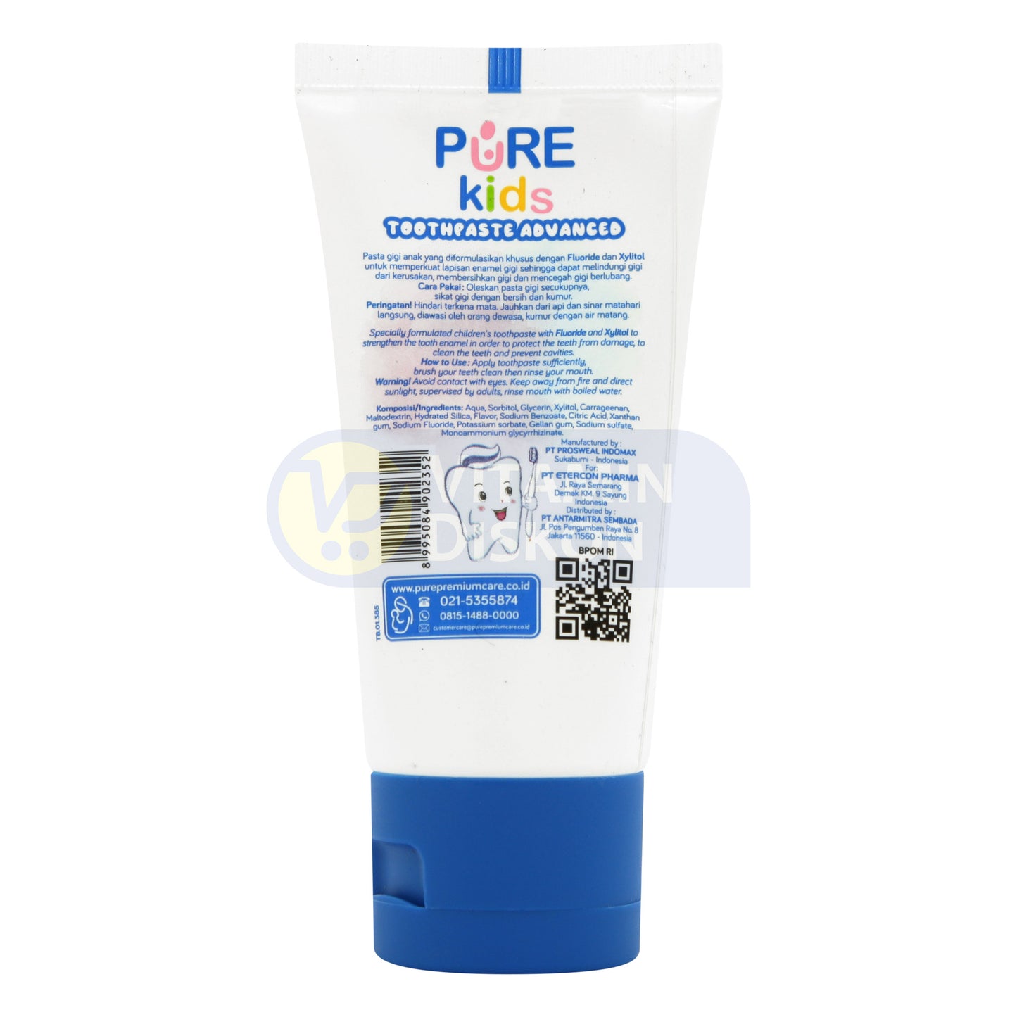 PUREKIDS TOOTHPASTE ADVANCE BUBBLE GUM 50 GR