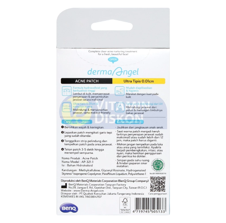 DERMA ANGEL ACNE PATCH MIX STIKER JERAWAT 18'S (12 DAY 6 NIGHT)