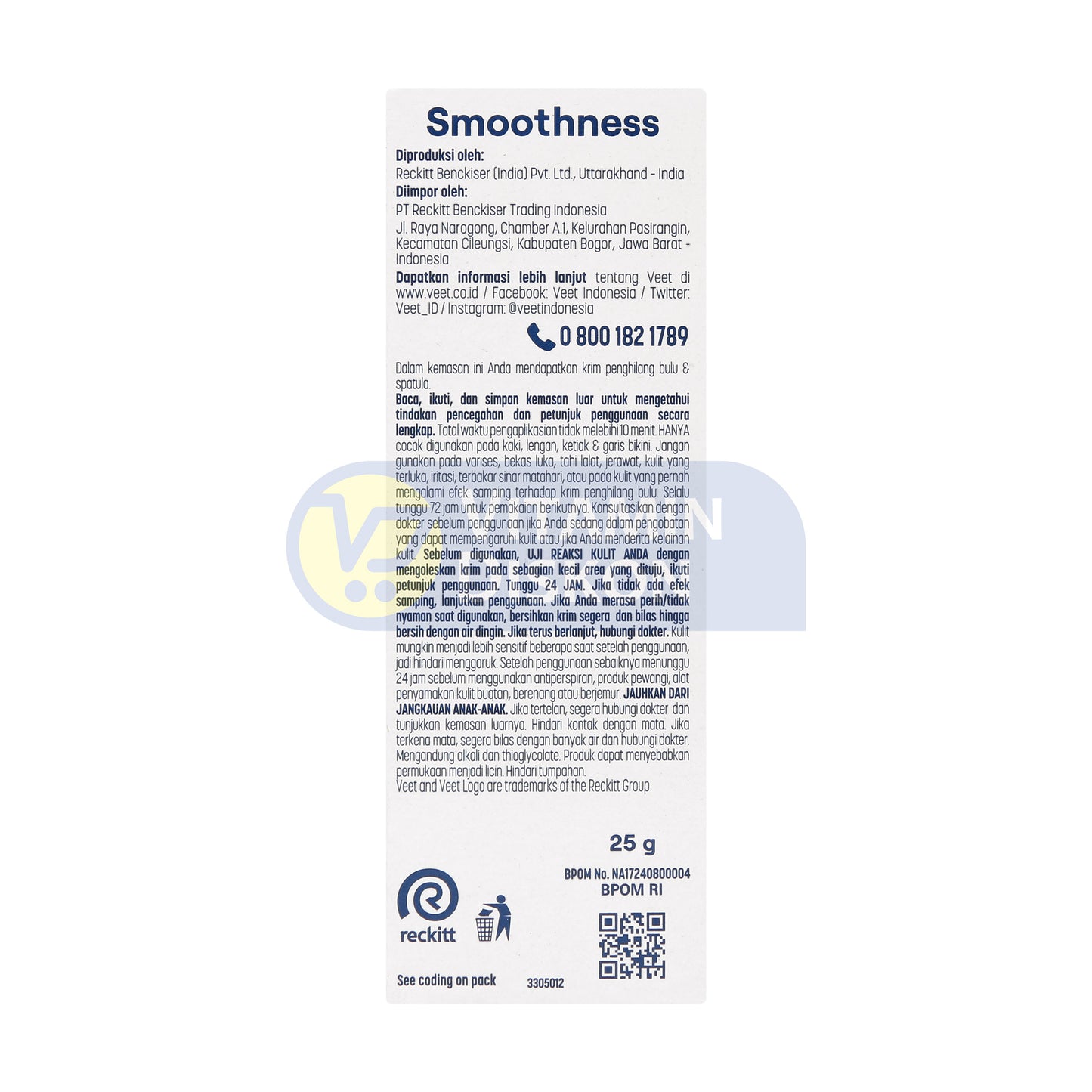 VEET HAIR REMOVAL CREAM ORGANIC ALOE VERA 25GR