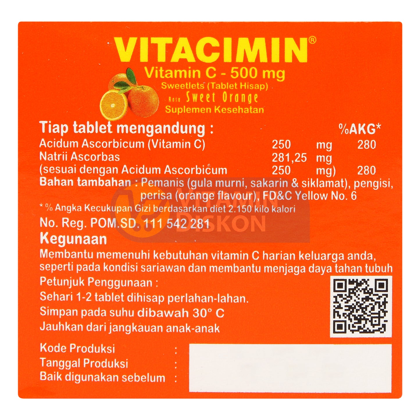 VITACIMIN ORANGE 20 TAB ISI 10 STRIP 2 TAB