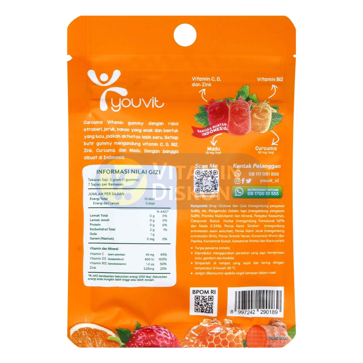 YOUVIT KIDS CURCUMA & VITAMIN ISI 7 PCS