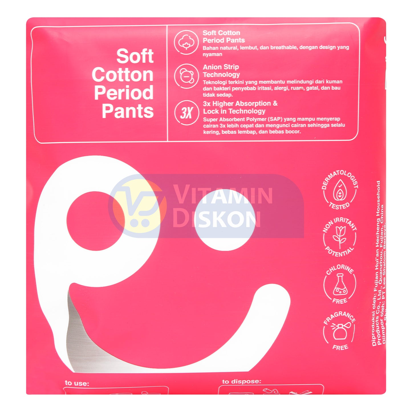EASYDAY SOFT COTTON PERIOD PANTS SIZE S/M