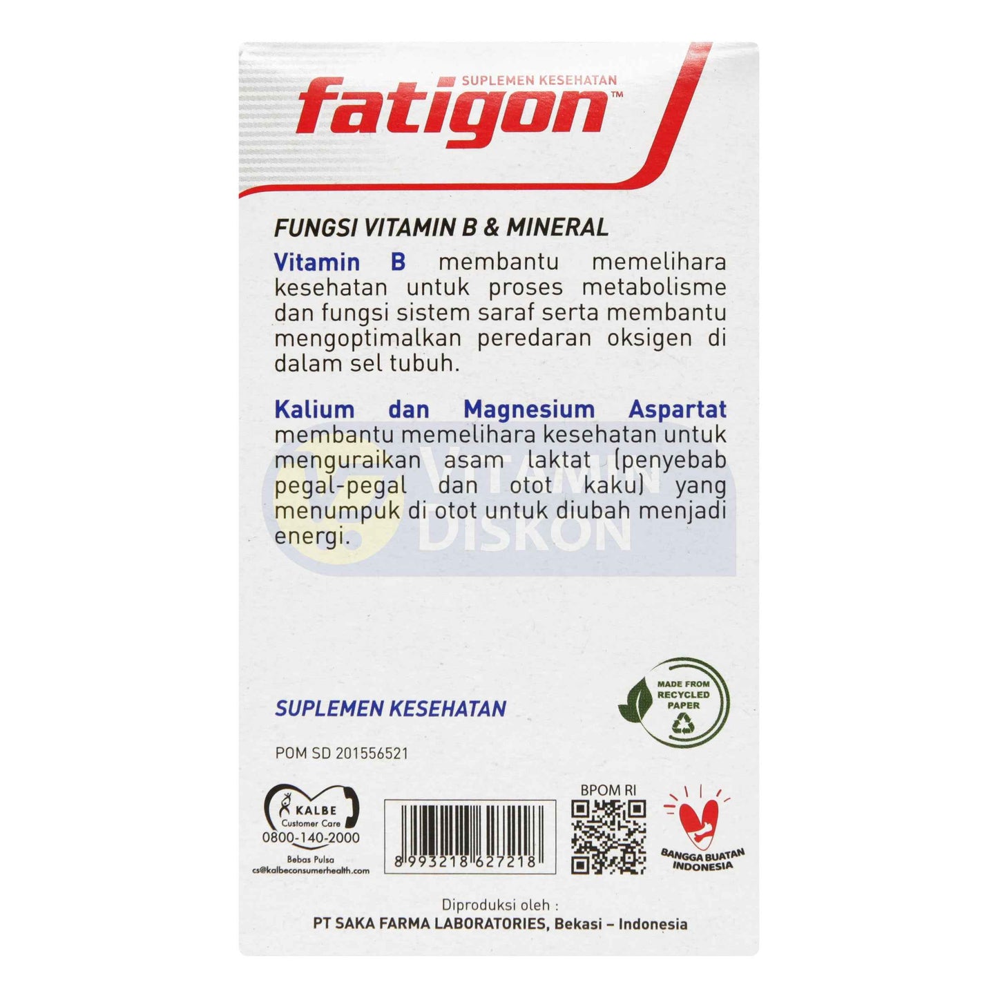 FATIGON MULTIVITAMIN DAN MINERAL 1 BOX ISI 10 STRIP