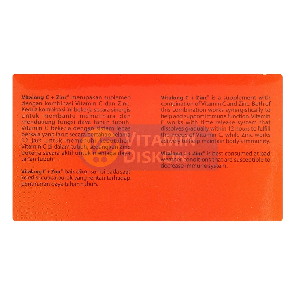 VITALONG C + ZINC - ISI 30 KAPSUL