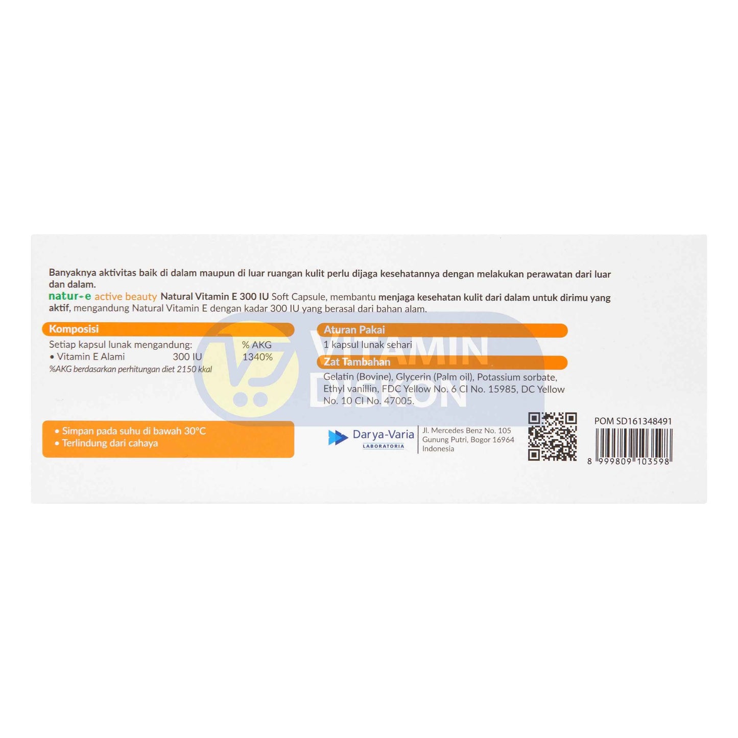 NATUR E ACTIVE BEAUTY NATURAL VITAMIN E 300 IU ISI 16 KAPSUL LUNAK