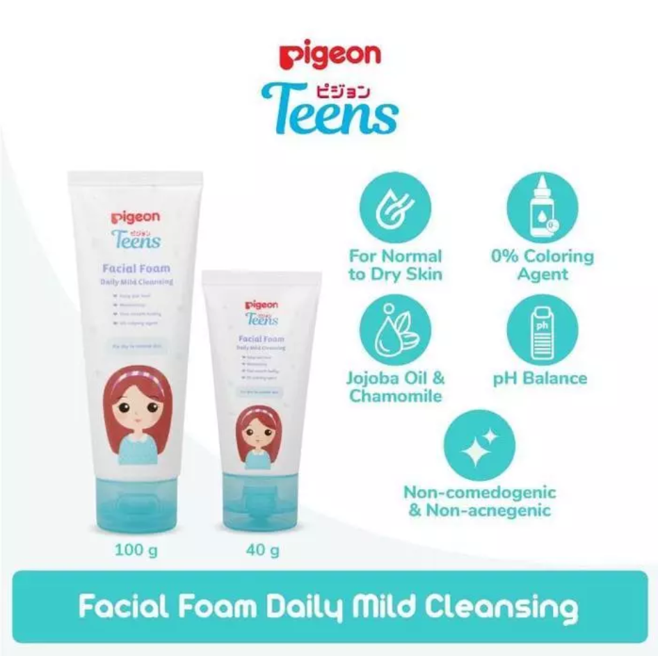 PIGEON TEENS FACIAL FOAM DAILY MILD CLEANSING (FOR DRY TO NOMAL SKIN) - 100ML