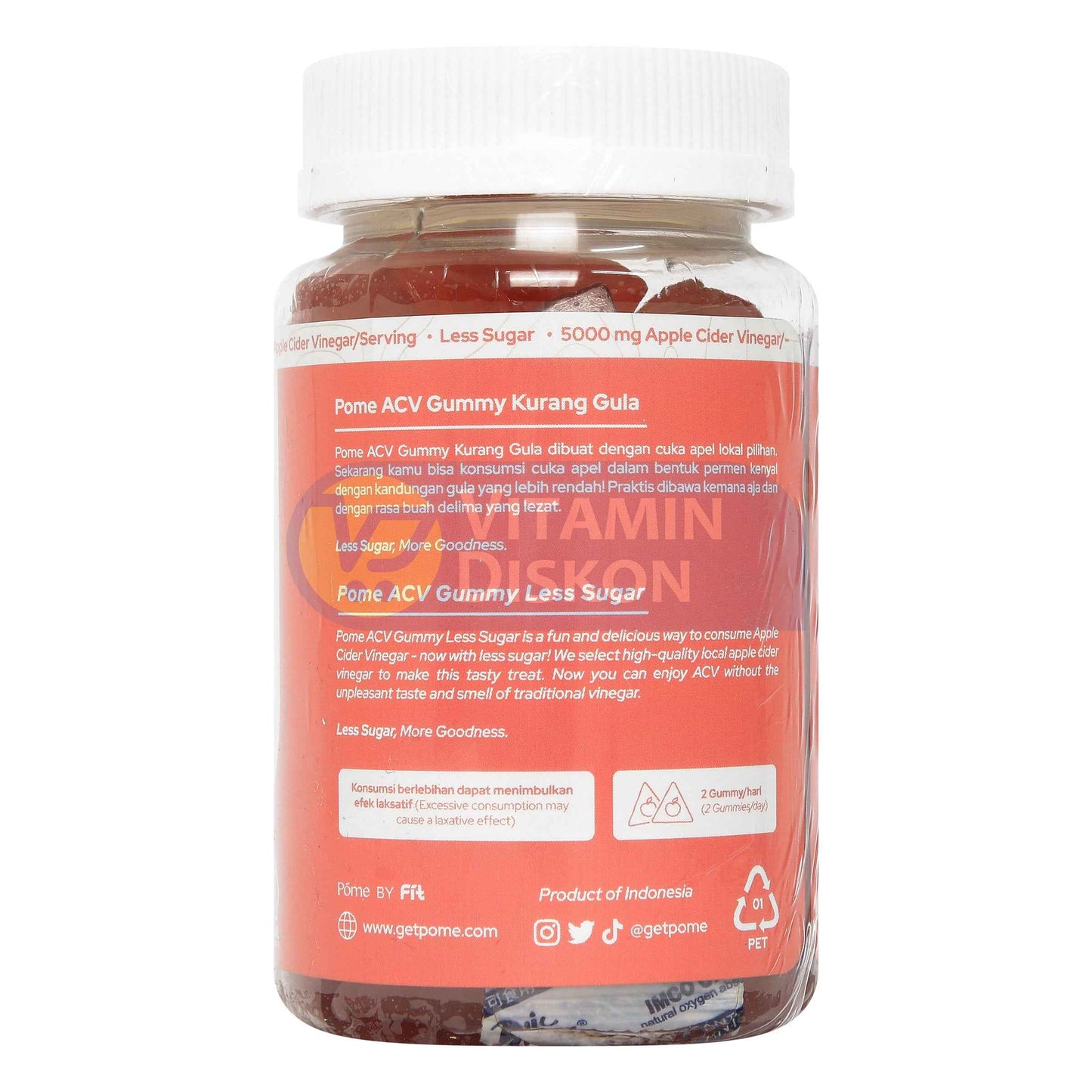 POME ACV APPLE CIDER VINEGAR LESS SUGAR 60 GUMMY