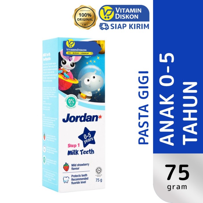 JORDAN KIDS TOOTHPASTE MILK TEETH STEP 1 (0-5 YEARS) 75G