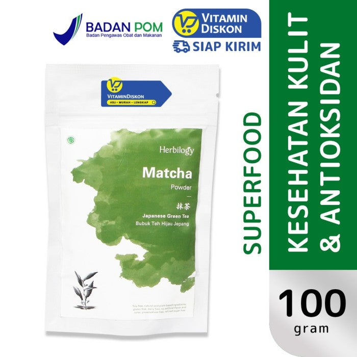 HERBILOGY MATCHA POWDER 100GR BPOM UNTUK KESEHATAN KULIT