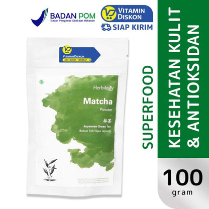 HERBILOGY MATCHA POWDER 100GR BPOM UNTUK KESEHATAN KULIT