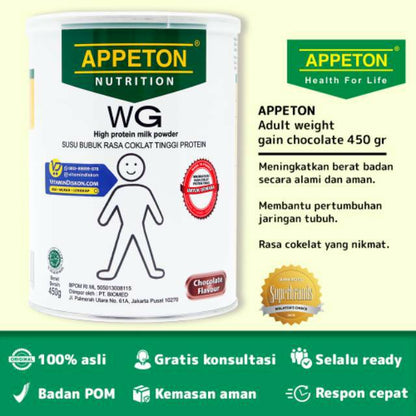 APPETON WEIGHT GAIN SUSU UNTUK GEMUK RASA COKLAT 450 Gr