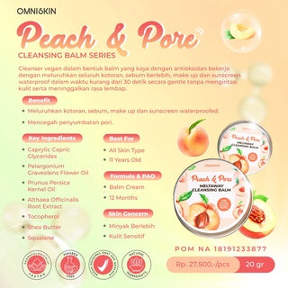 OMNISKIN MINI SIZE CLEANSING BALM PEACH AND PORE 20 GR