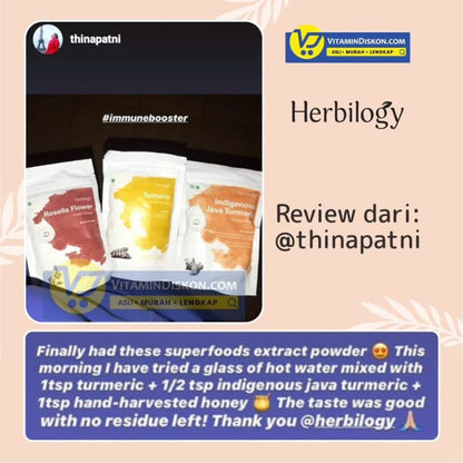 HERBILOGY INDEGENOUS JAVA TURMERIC EXTRACT POWDER 100GR BPOM UNTUK KESEHATAN TUBUH
