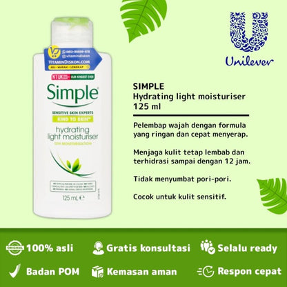 SIMPLE KIND TO SKIN (ALL SKIN TYPE) HYDRATING LIGHT MOISTURISER MELEMBABKAN 12 JAM 125 ML