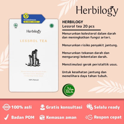 HERBILOGY LESSROL TEA 20 PCS/BOX BPOM UNTUK KESEHATAN TUBUH