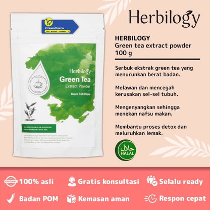 HERBILOGY GREEN TEA EXTRACT POWDER 100GR BPOM UNTUK MENURUNKAN BERAT BADAN