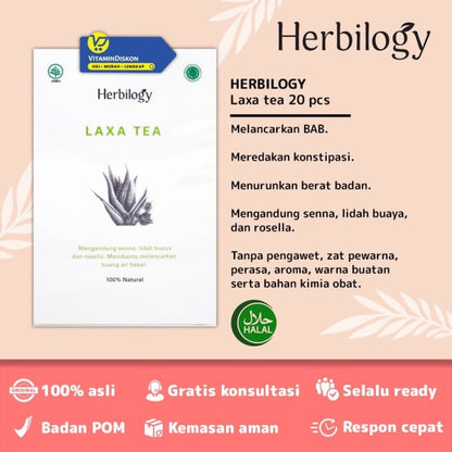 HERBILOGY LAXA TEA 20 PCS/BOX BPOM UNTUK MENURUNKAN BERAT BADAN