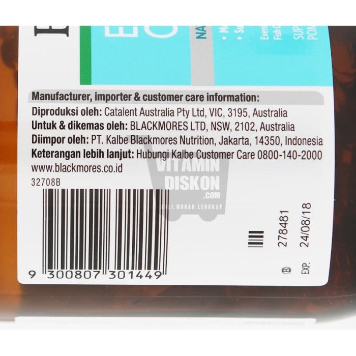 BLACKMORES EVENING PRIMROSE OIL PLUS FISH OIL BPOM KALBE - 100 CAPS
