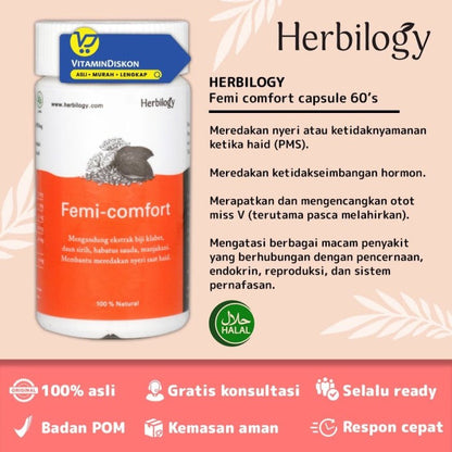 HERBILOGY FEMI COMFORT CAPSULE 60 PCS/BTL BPOM UNTUK KESEHATAN WANITA