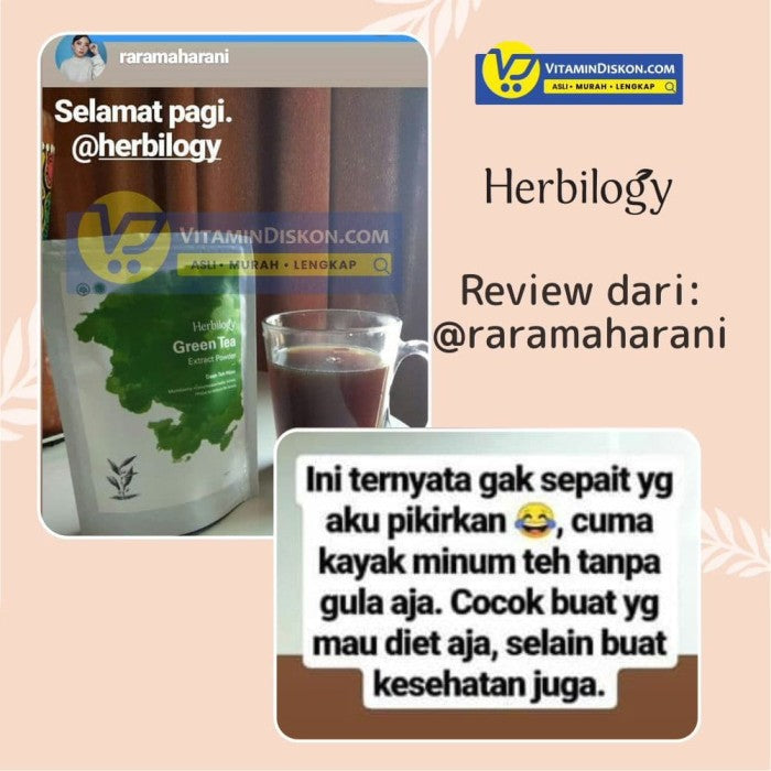 HERBILOGY GREEN TEA EXTRACT POWDER 100GR BPOM UNTUK MENURUNKAN BERAT BADAN