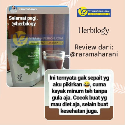 HERBILOGY GREEN TEA EXTRACT POWDER 100GR BPOM UNTUK MENURUNKAN BERAT BADAN