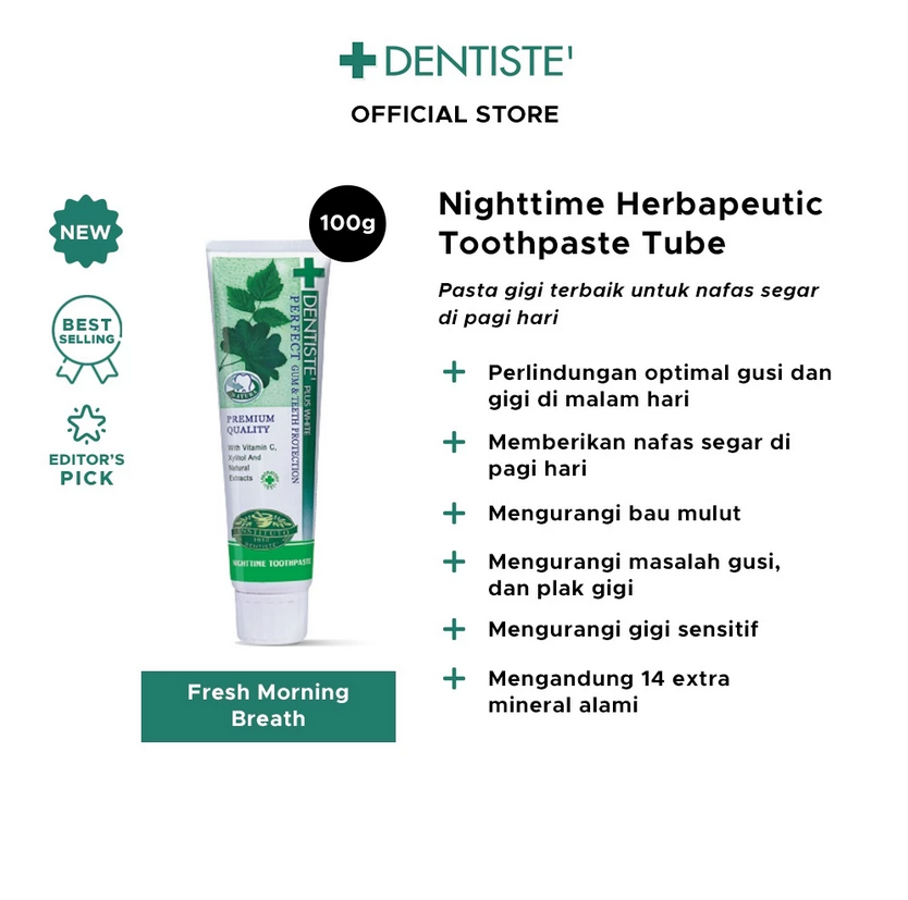 DENTISTE PLUS WHITE NIGHTTIME HERBAPEUTIC TOOTHPASTE 100GR