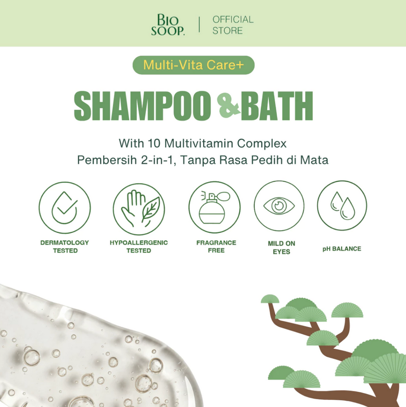 BIOSOOP MULTI-VITA CARE+ BABY SHAMPOO AND BATH 300ML