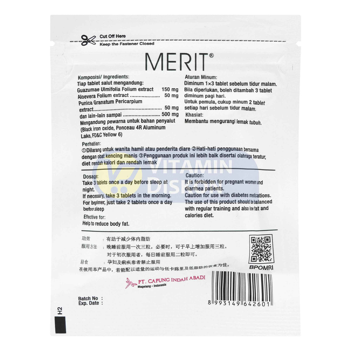 MERIT NATURAL BODY SLIMMING 21 TABLETS