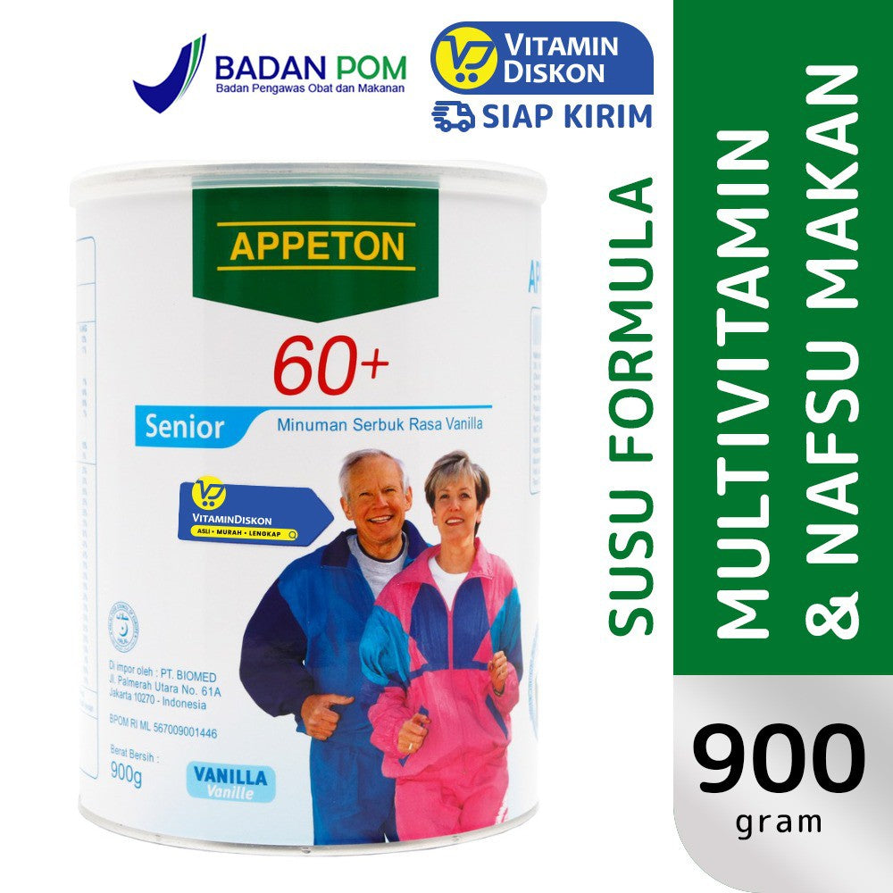 APPETON 60 PLUS SUSU UNTUK LANSIA RASA VANILA 900 GR