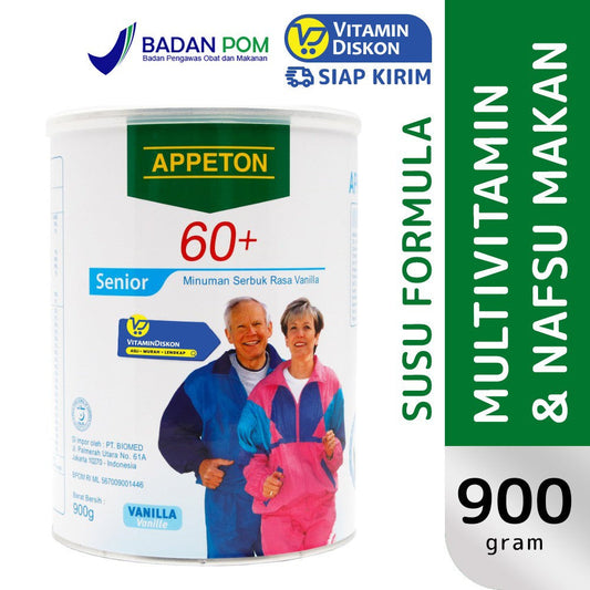 APPETON 60 PLUS SUSU UNTUK LANSIA RASA VANILA 900 GR