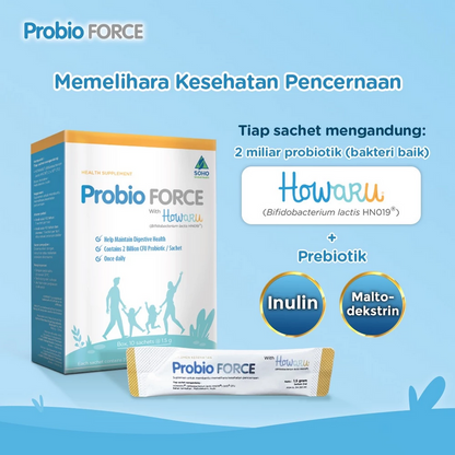 PROBIO FORCE WITH HOWARU 1 BOX @ 10 SACHET