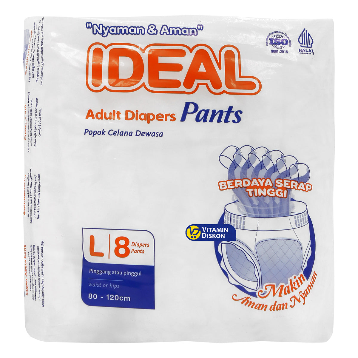 IDEAL ADULT DIAPERS PANTS  L 8