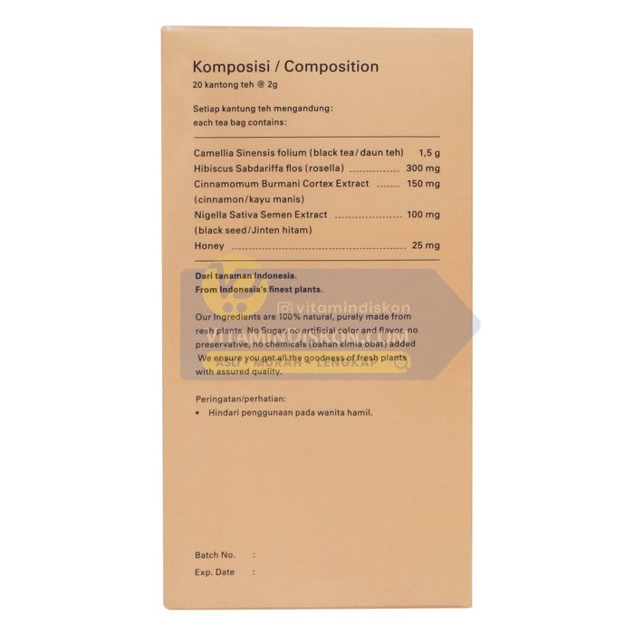 HERBILOGY LESSROL TEA 20 PCS/BOX BPOM UNTUK KESEHATAN TUBUH