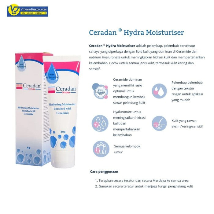 CERADAN HYDRATING MOISTURISER ENRICHED WITH CERAMIDE 80 GR