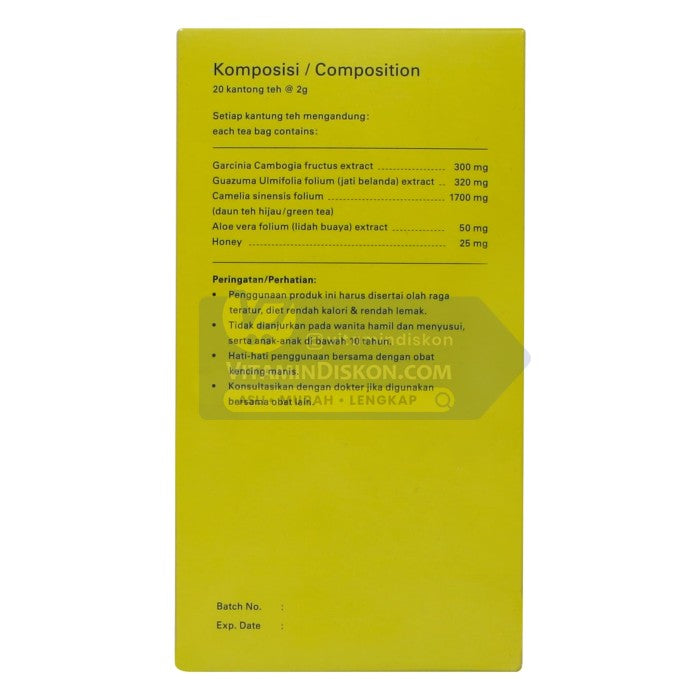 HERBILOGY SLIMMING TEA INFUSED 20 PCS/BOX BPOM UNTUK MENURUNKAN BERAT BADAN