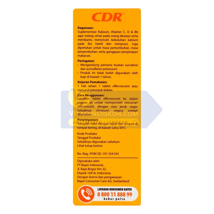 CDR EFFERVESCENT - 10 TABLET