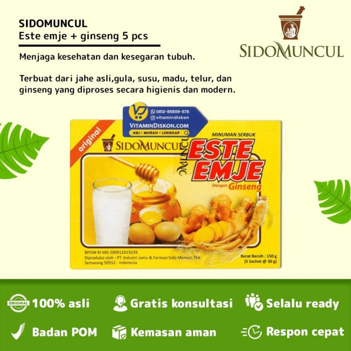 SIDOMUNCUL ESTE-EMJE PLUS GINGSENG - 1 BOX (5 PC)