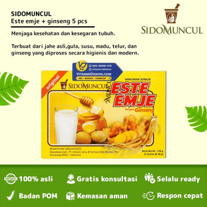SIDOMUNCUL ESTE-EMJE PLUS GINGSENG - 1 BOX (5 PC)