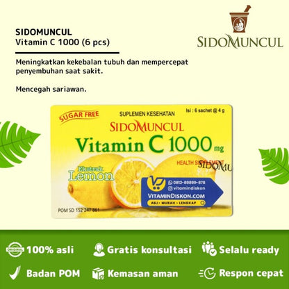 SIDOMUNCUL VITAMIN C 1000 MG EXTRACT LEMON - 1 BOX (6 PC)