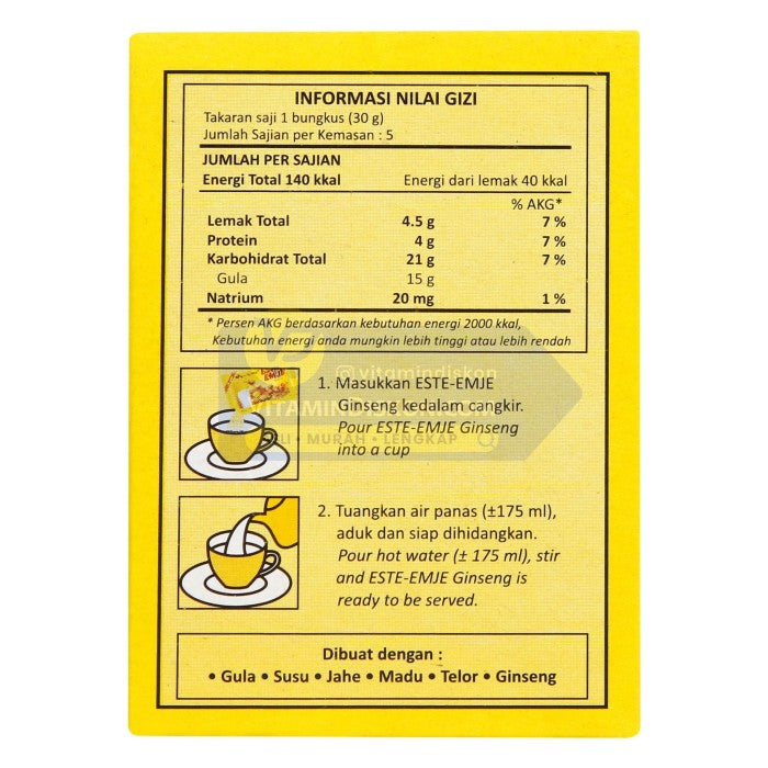 SIDOMUNCUL ESTE-EMJE PLUS GINGSENG - 1 BOX (5 PC)