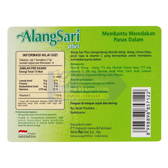 SIDOMUNCUL ALANG SARI PLUS JERUK NIPIS - 1 BOX (6 PC)