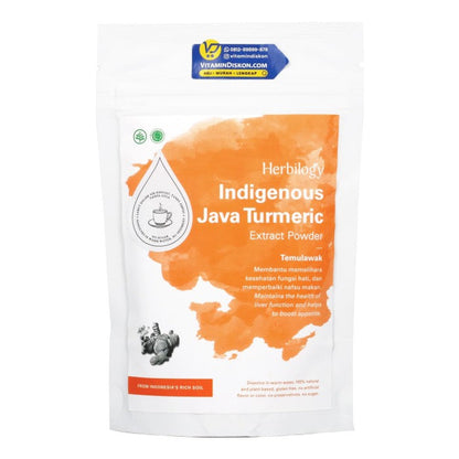 HERBILOGY INDEGENOUS JAVA TURMERIC EXTRACT POWDER 100GR BPOM UNTUK KESEHATAN TUBUH