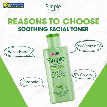SIMPLE KIND TO SKIN SOOTHING FACIAL TONER 100% ALCOHOL FREE 200 ML