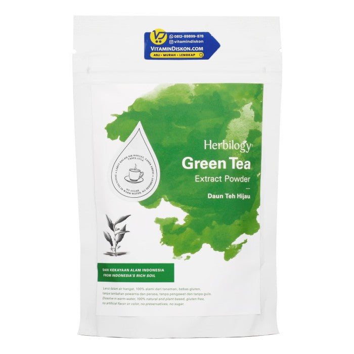 HERBILOGY GREEN TEA EXTRACT POWDER 100GR BPOM UNTUK MENURUNKAN BERAT BADAN