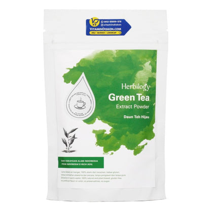 HERBILOGY GREEN TEA EXTRACT POWDER 100GR BPOM UNTUK MENURUNKAN BERAT BADAN